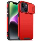 For iPhone 15 Plus / 14 Plus Sliding Camshield TPU + PC Phone Case(Red) - 1