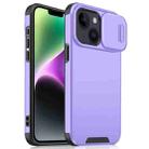 For iPhone 15 Plus / 14 Plus Sliding Camshield TPU + PC Phone Case(Purple) - 1