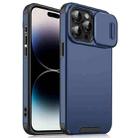 For iPhone 14 Pro Max Sliding Camshield TPU + PC Phone Case(Blue) - 1