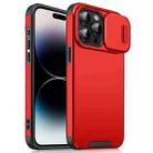 For iPhone 14 Pro Max Sliding Camshield TPU + PC Phone Case(Red) - 1