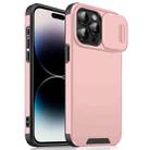 For iPhone 14 Pro Max Sliding Camshield TPU + PC Phone Case(Pink) - 1