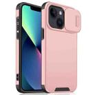 For iPhone 14 / 13 Sliding Camshield TPU + PC Phone Case(Pink) - 1