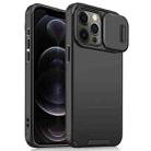 For iPhone 12 Pro Max Sliding Camshield TPU + PC Phone Case(Black) - 1