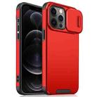 For iPhone 12 Pro Max Sliding Camshield TPU + PC Phone Case(Red) - 1