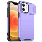 For iPhone 12 / 12 Pro Sliding Camshield TPU + PC Phone Case(Purple) - 1