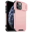 For iPhone 11 Pro Max Sliding Camshield TPU + PC Phone Case(Pink) - 1