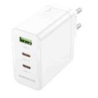 BOROFONE BN12 PD65W Type-C + QC3.0 USB + Dual Type-C Charger, EU Plug(White) - 1