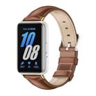 For Samsung Galaxy Fit 3 Mijobs Dual-sided Genuine Leather Watch Band(Brown Gold) - 1