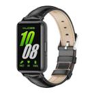 For Samsung Galaxy Fit 3 Mijobs Dual-sided Genuine Leather Watch Band(Bamboo Black) - 1