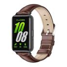 For Samsung Galaxy Fit 3 Mijobs Dual-sided Genuine Leather Watch Band(Bamboo Coffee Black) - 1