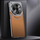 For OPPO Find X7 GKK Mortise-Tenon Connection Contrast Color Frosted AG Shockproof Phone Case(Brown) - 1