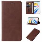 For Honor X9b / Magic6 Lite 5G Magnetic Closure Leather Phone Case(Brown) - 1