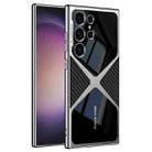 For Samsung Galaxy S23 Ultra GKK Leather Electroplating Supersonic Speed Shockproof Phone Case(Carbon Fibre) - 1