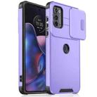 For Motorola Edge 2022 Sliding Camshield TPU + PC Phone Case(Purple) - 1