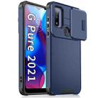 For Motorola Moto G Power 2022 Sliding Camshield TPU + PC Phone Case(Blue) - 1