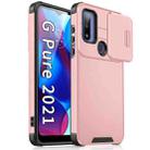 For Motorola Moto G Power 2022 Sliding Camshield TPU + PC Phone Case(Pink) - 1