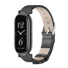 For Xiaomi Mi Band 8 Mijobs GT4 First Layer Cowhide Watch Band(Black) - 1