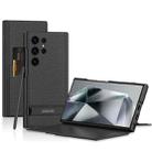 For Samsung Galaxy S24 Ultra 5G GKK Triumph Ultra-Thin Flip Leather Case without Pen(Carbon Fiber) - 1