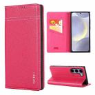 For Samsung Galaxy S24 5G GEBEI Top-grain Horizontal Flip Leather Phone Case(Rose Red) - 1