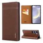 For Samsung Galaxy S24+ 5G GEBEI Top-grain Horizontal Flip Leather Phone Case(Brown) - 1