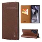 For Samsung Galaxy S24 Ultra 5G GEBEI Top-grain Horizontal Flip Leather Phone Case(Brown) - 1