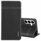 For Samsung Galaxy S25+ 5G GEBEI Top-grain Horizontal Flip Leather Phone Case(Black) - 1
