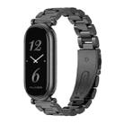 For Xiaomi Mi Band 8 Mijobs GT4 Three Beads Metal Watch Band(Black) - 1