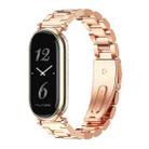 For Xiaomi Mi Band 8 / 9 / 9 NFC Mijobs GT4 Three Beads Metal Watch Band(Rose Gold) - 1