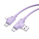 BOROFONE BX73 4 in 1 USB-C/Type-C+USB to USB-C/Type-C+8 Pin Charging Data Cable, Length: 1m(Purple) - 1