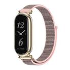 For Xiaomi Mi Band 8 Mijobs GT4 Breathable Nylon Loop Watch Band(Pink Light Gold) - 1
