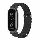 For Xiaomi Mi Band 8 / 9 / 9 NFC Mijobs GT4 Marine Silicone Breathable Watch Band(Black) - 1