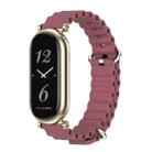 For Xiaomi Mi Band 8 Mijobs GT4 Marine Silicone Breathable Watch Band(Wine Red Light Gold) - 1