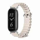 For Xiaomi Mi Band 8 Mijobs GT4 Marine Silicone Breathable Watch Band(Grey Silver) - 1