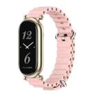 For Xiaomi Mi Band 8 / 9 / 9 NFC Mijobs GT4 Marine Silicone Breathable Watch Band(Pink Light Gold) - 1