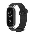 For Xiaomi Mi Band 8 / 9 / 9 NFC Mijobs GT4 Silicone Breathable Watch Band(Black Silver) - 1