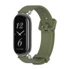 For Xiaomi Mi Band 8 / 9 / 9 NFC Mijobs GT4 Silicone Breathable Watch Band(Army Green Silver) - 1