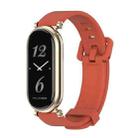 For Xiaomi Mi Band 8 Mijobs GT4 Silicone Breathable Watch Band(Orange Light Gold) - 1