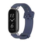 For Xiaomi Mi Band 8 / 9 / 9 NFC Mijobs GT4 Silicone Breathable Watch Band(Midnight Blue Silver) - 1