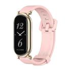For Xiaomi Mi Band 8 Mijobs GT4 Silicone Breathable Watch Band(Pink Light Gold) - 1