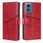 For Motorola Moto G Play 4G 2024 Geometric Stitching Leather Phone Case(Red) - 1