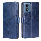 For Motorola Moto G Play 4G 2024 Geometric Stitching Leather Phone Case(Blue) - 1