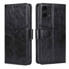 For Motorola Moto G24 4G Geometric Stitching Leather Phone Case(Black) - 1