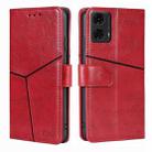 For Motorola Moto G24 4G Geometric Stitching Leather Phone Case(Red) - 1