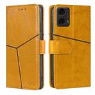 For Motorola Moto G24 4G Geometric Stitching Leather Phone Case(Yellow) - 1