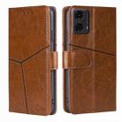 For Motorola Moto G24 4G Geometric Stitching Leather Phone Case(Light Brown) - 1