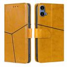 For Motorola Moto G34 5G Geometric Stitching Leather Phone Case(Yellow) - 1