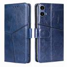 For Motorola Moto G34 5G Geometric Stitching Leather Phone Case(Blue) - 1