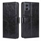 For Motorola Edge 5G 2024 Geometric Stitching Leather Phone Case(Black) - 1