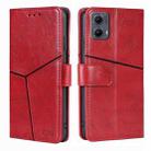 For Motorola Edge 5G 2024 Geometric Stitching Leather Phone Case(Red) - 1