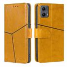 For Motorola Edge 5G 2024 Geometric Stitching Leather Phone Case(Yellow) - 1